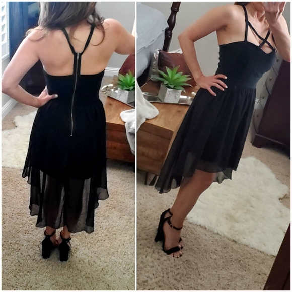 Trixxi Corset High Low Little Black Dress-Sz S(3) - Picture 2 of 8